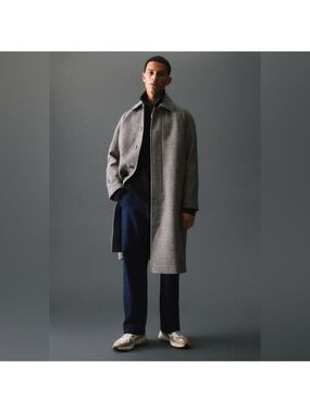H&M Wool Blend Heritage Houndstooth Car Coat